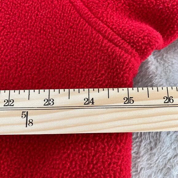 Y2K Eddie Bauer EBTEK Polartec Fleece Jacket Men XLT Red Boxy Full Zip Mock Neck - Picture 8 of 10